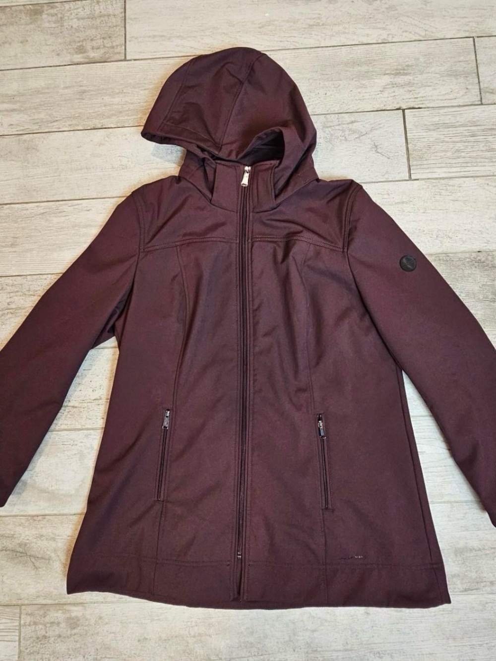 Andrew Marc Hooded Utility Jacket - Plum/Burgundy